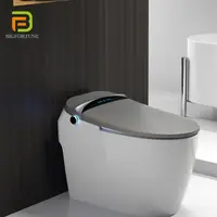 Luxus moderne schwarze kleine elektrische intelligente intelligente Toiletten sitz einteilige Keramik Automatik betrieb, verdeckte Tank Hotel 54KG