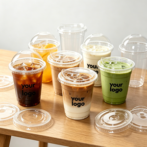 Gobelets en plastique PET ronds transparents personnalisés de 12oz, 14oz, 16oz, 20oz, 24oz pour bubble tea, café froid et smoothies à emporter avec logo - Product Image 1