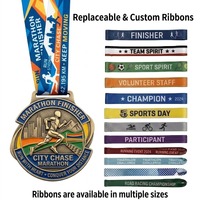 Médaille sportive en métal en alliage de zinc gaufré 3D à émail souple, directement du fabricant, pour la compétition de marathon urbain