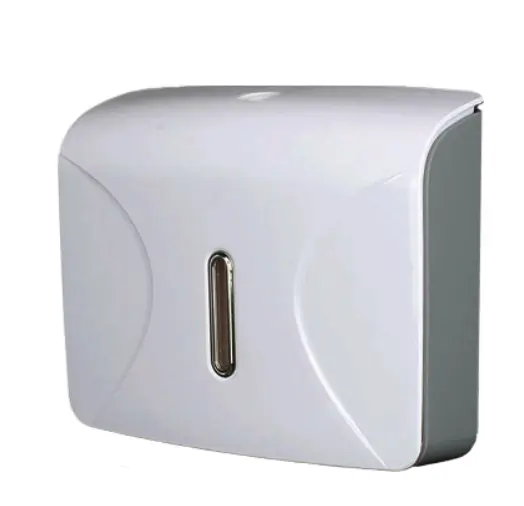 ABS Plastik Putih Dudukan Dinding Manual Z Lipat Disnpenser Tisu Toilet Tempat Handuk Kertas Tangan untuk Kamar Mandi Umum