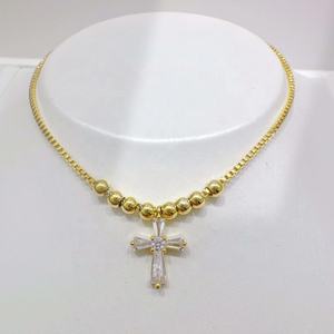 Pulsera de la amistad de plata de ley 925 con cuentas, circonita cúbica, estilo hip hop, con dije de cruz, precio de fábrica para niñas - Product Image 2