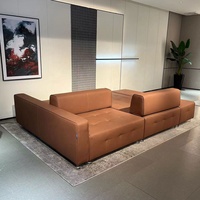 Europäisches Design Deluxe Modular Sofa garnitur Echtes Leder mit Massivholz rahmen Home Wohnzimmer Villa Hotel Lobby Funktional ität