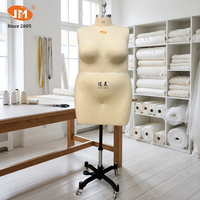 JUN MEI Mannequin de couture demi-corps en fibre de verre grande taille pour adultes, pour robes de mariée et de soirée, Taille 24