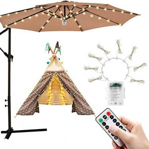 Paraguas LED moderno para patio al aire libre de 7,5 pies con luces solares Manivela Inclinación Jardín Piscina Toldo de sombra 3M Radios - Product Image 5