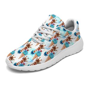 Maßgefertigte Giraffen-Eiscreme-Muster Sneaker Unisex Luxus-Design Sportschuhe Popcorn-Dämpfungsohle Atmungsaktive Mesh-Walkingschuhe - Product Image 3