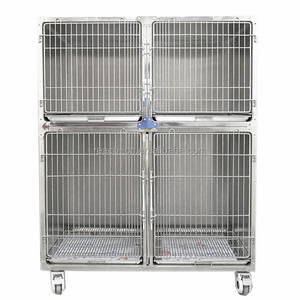 Veteriner profesyonel 304 paslanmaz çelik Pet klinik <span class=keywords><strong>5</strong></span> kapılar köpek ve kedi için köpek kafesleri kombinasyonu kafesleri - Product Image 2