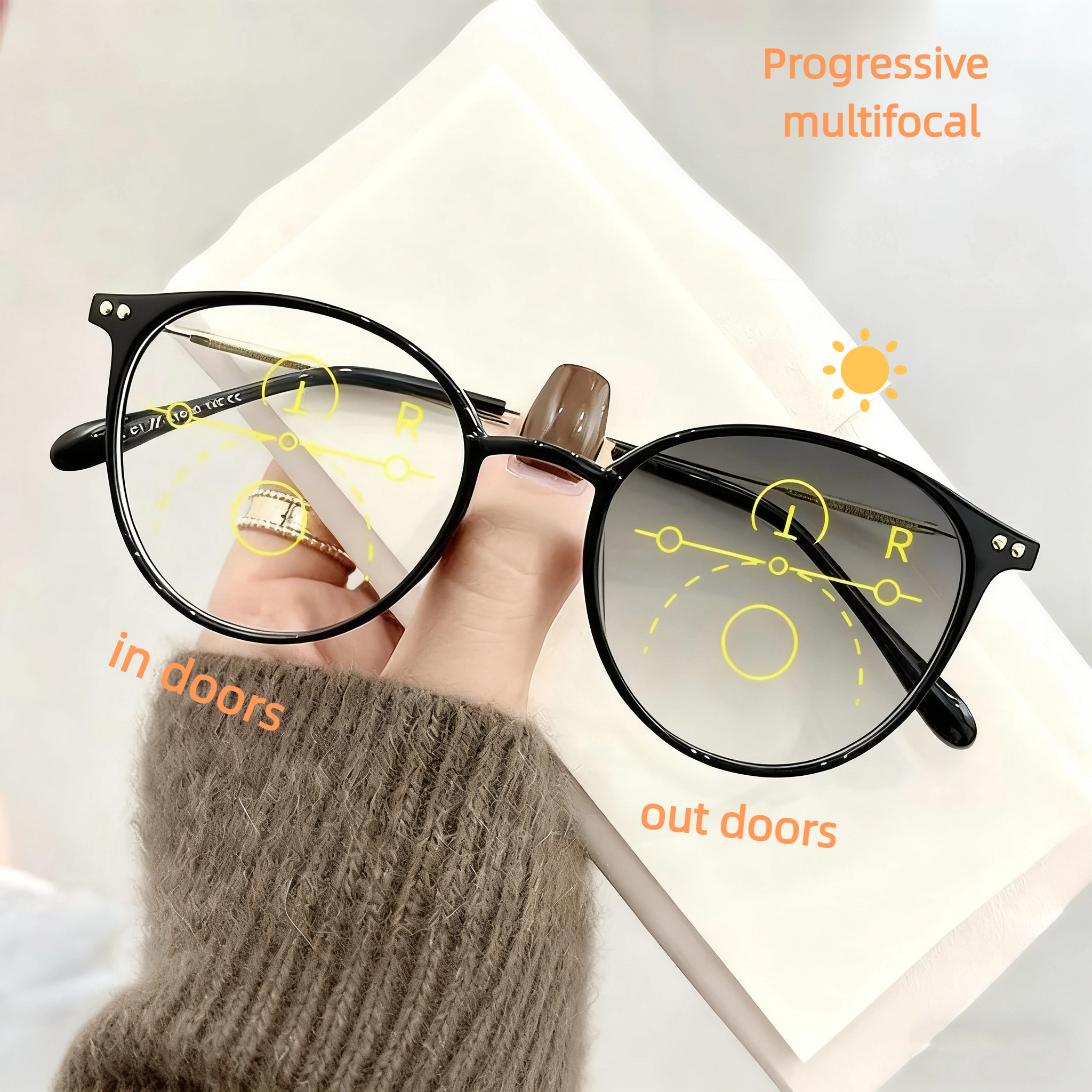 Tortoiseshell Frame-Cambio gris fotocrómico