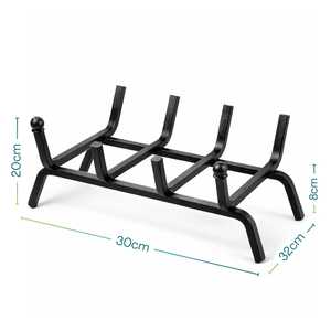 Fireplace <b>Log</b> <b>Rack</b> 30x32x20 Cm Black Wrought Iron With 4 Bars For Wood Storage - Product Image 2