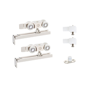 Rouleau de porte coulissante moderne haut de gamme en aluminium avec système télescopique pour portes en bois et en acier, capacité de 80 kg