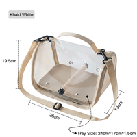 Sac de transport portable transparent pour oiseaux et animaux de compagnie, cage de voyage pour perroquets, sac pour petits animaux avec support, bâton, plateau et sangle d'épaule