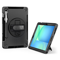 Casing Tablet TPU + PC Desain Sudut Anti Guncangan Fungsional Dapat Diputar 360 Derajat untuk Samsung Galaxy Tab S10 FE 11 Inch SM-X526