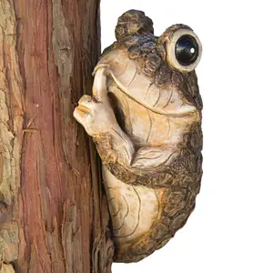 인공 폴리 수지 개구리 조각 수지 동물 인형 가정 장식 개구리 나무 엿보기 스타일