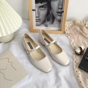 Nueva tendencia Ballet Flats Shoes <span class=keywords><strong>Outlet</strong></span> Flat Dress Party Shoes Square Toe Lady Elegant Flat Mary Jane Shoes - Product Image 2