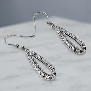 Boucles d'oreilles en argent avec pierres précieuses en zircone cubique de luxe Art Palace pour femmes - Product Image 4