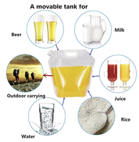 5L Boisson Blanc Bec Poche Un Gallon Sans BPA D'urgence En Plastique Stand Up Sac D'eau Conteneur