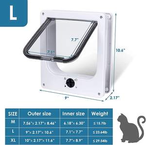 Kedi kapı iç dış kapı için döner <span class=keywords><strong>4</strong></span> yollu kilitleme Pet kapı çevresi ile kediler ve köpekler için - Product Image 5