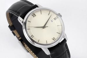 Montre à quartz de luxe personnalisée pour homme avec bracelet en cuir, cadran en cristal saphir, résistance à l'eau 3BAR - Product Image 4