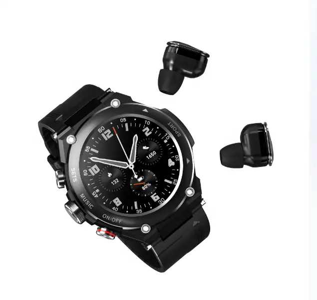2024 Hoge Match Smart Watch Gemaakt In China 2 In 1 Smart Watch Met Mp3 Oordopjes Stem Opname Touch Horloge