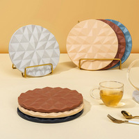 Set de table en silicone de style nordique, luxe léger, résistant à la chaleur, épaisseur 1 cm, diamètre 16 cm, inspiré d'Instagram, pour la maison