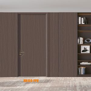 Moderne Imperméable PVC Mélamine MDF Hôtel Bois Placage Intérieur Portes Personnalisable Chambre Salon Nylon Cour - Product Image 1