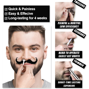 Lifetsance ชุดแว็กซ์กำจัดขนจมูกสำหรับผู้ชาย-ปลอดภัยรวดเร็วเครื่องทำความร้อนไฟฟ้าที่จมูกและจมูก - Product Image 4