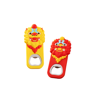 Abridor de Botellas de Silicona con Diseño de Danza del <span class=keywords><strong>León</strong></span>, con Removedor de Tapas de Acero Inoxidable para Cerveza, Refrescos, Regalo para Fiestas, Gadget de Cocina - Product Image 3