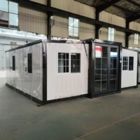 Maison mobile de luxe préfabriquée prête à l'emploi de 40 pieds ou 20 pieds, extensible, deux chambres, en acier léger, portable