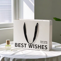 Sac en papier avec votre propre logo cadeau blanc brun Kraft sacs de transport avec poignée pour faire du shopping vêtements affaires emballage sac en papier