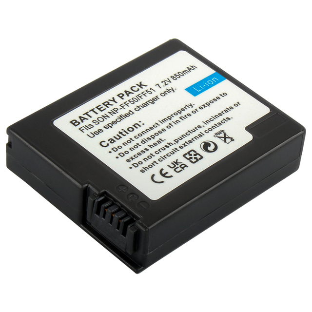 NP-FF50/NP-FF51 7.2V 850mAh Digital Camera Battery Lithium-ion Battery for Sony DCR-1P1E HC1000E DCR-IP210E Camera