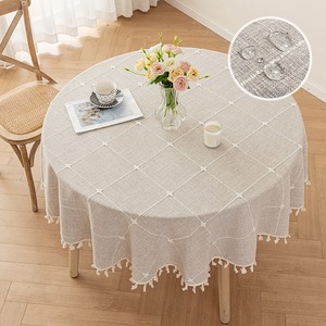 Nordic Nordic Tassel Tablecloths For Home Parties Crocheted Waterproof And Oilproof Cover With Pure Color And Minimalist Design - Product Image 4