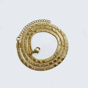 Gioielli impermeabili in acciaio inossidabile PVD placcato oro 18K piatto a catena di serpente a spina di pesce con catena a forma di serpente con I Love your - Product Image 1