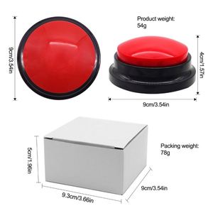 Bouton de communication pour animaux de compagnie en plastique avec logo personnalisé, boîte sonore, jouet d'apprentissage vocal avec enregistrement et voix interactive pour chiens domestiques - Product Image 2