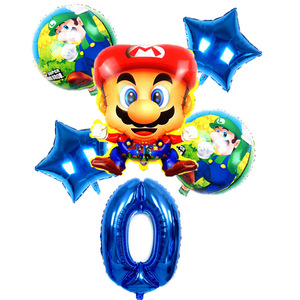 Ensemble de ballons d'anniversaire de <span class=keywords><strong>dessin</strong></span> <span class=keywords><strong>animé</strong></span> Mary-Ballons de <span class=keywords><strong>film</strong></span> d'aluminium numérique <span class=keywords><strong>Mario</strong></span>-6 pièces pour la vente en gros - Product Image 2
