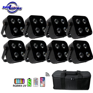 Cả hai ánh sáng IR4 <span class=keywords><strong>Mini</strong></span> uplights 4x12w IR từ xa + Hiển thị rgbwa + UV <span class=keywords><strong>LED</strong></span> up chiếu sáng đám cưới DJ tổ chức sự kiện không dây pin uplight - Product Image 1