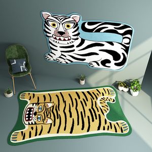 <span class=keywords><strong>Tapis</strong></span> imprimé de tigre en Faux tigre, moquette antidérapant, pour porte de salle de bains, pour petit décor de maison, à imprimé d'animaux - Product Image 1