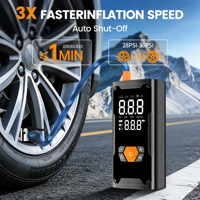 Compresseur d'air portable sans fil 120 PSI pour voiture avec affichage numérique et chargement Type-C pour vélos et ballons C13