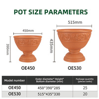 Vente en gros de pots de fleurs en PP durables, légers, de forme irrégulière, de style japonais et chinois, pour l'extérieur, avec trou de drainage