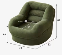 Canapé inclinable une place Yuepeng Meimu en velours côtelé moderne, rembourré en mousse, idéal pour petits appartements, chambres, salons et balcons