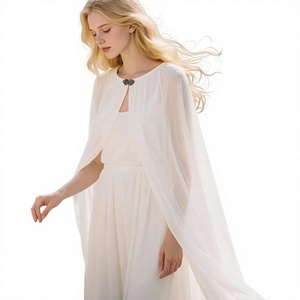 Nouvel arrivage Europe et États-Unis : Châle en mousseline de soie diamantée, cape fine et transparente, châle de mariée pour Halloween avec détails illusion - Product Image 1