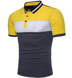 Ventes en gros OEM de chemises respirantes en tissu non tissé pour hommes, patchwork, logo personnalisé, polos de sport de golf, fabricant de vêtements de luxe - Product Image 1