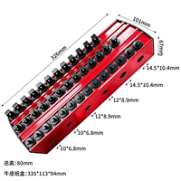 Nouveau support magnétique en alliage d'aluminium pour embouts, organiseur vert pour embouts de tournevis pour rangement dans une boîte à outils