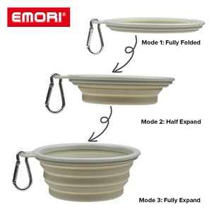 Bol d'alimentation en silicone pliable pour chien et chat écologique Offre Spéciale avec mousqueton pour une utilisation en extérieur - Product Image 2