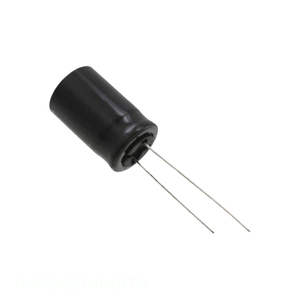 ตัวเก็บประจุแบบรูทะลุรุ่น UVK2A221MHD1TO ยี่ห้อ Manufacturer Channel ความจุ 220 ไมโครฟารัด ชนิดอะลูมิเนียม 220UF 20% 100V แบบขาเสียบ - Product Image 1