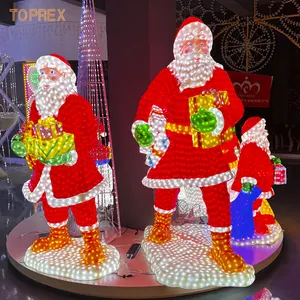 Topex ao ar livre Natal figuras papai noel resina ornamentos led luminárias para jardim