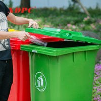 Poubelle à déchets en plastique vert de 240 l avec impression multicolore