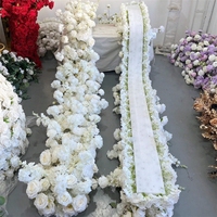 LUYI - Vente en gros de chemins de table artificiels en fleurs blanches pour mariage, chemins de table floraux pour allée, fausses fleurs pour décoration d'événements