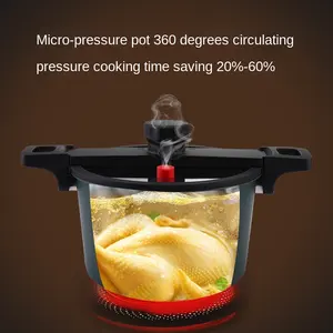 New Arriving Carbon Steel Double Ear Micro Pressure Cooker Soup Pot Non Stick Low Pressure Red Stew Pot