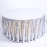XinLan Haute Qualité Noël Sequin Champagne 120 Pouces 132 Pouces Nappe Ronde pour Mariage