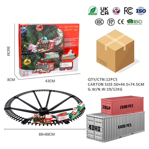 2025 Mới Treo Cây Giáng Sinh Trang Trí Ánh Sáng Điện Âm Nhạc Giáng Sinh Đường Sắt Xe Retro Đường Sắt Xe Lửa Đồ Chơi Thiết Lập - Product Image 6