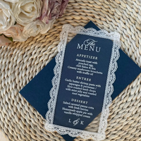 Menu personnalisé imprimé sur papier de luxe avec dentelle, lettres dorées, sceau de cire, pour hôtel, restaurant, anniversaire, format A4/A5, cartes de menu écologiques